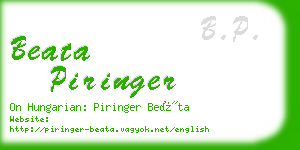 beata piringer business card